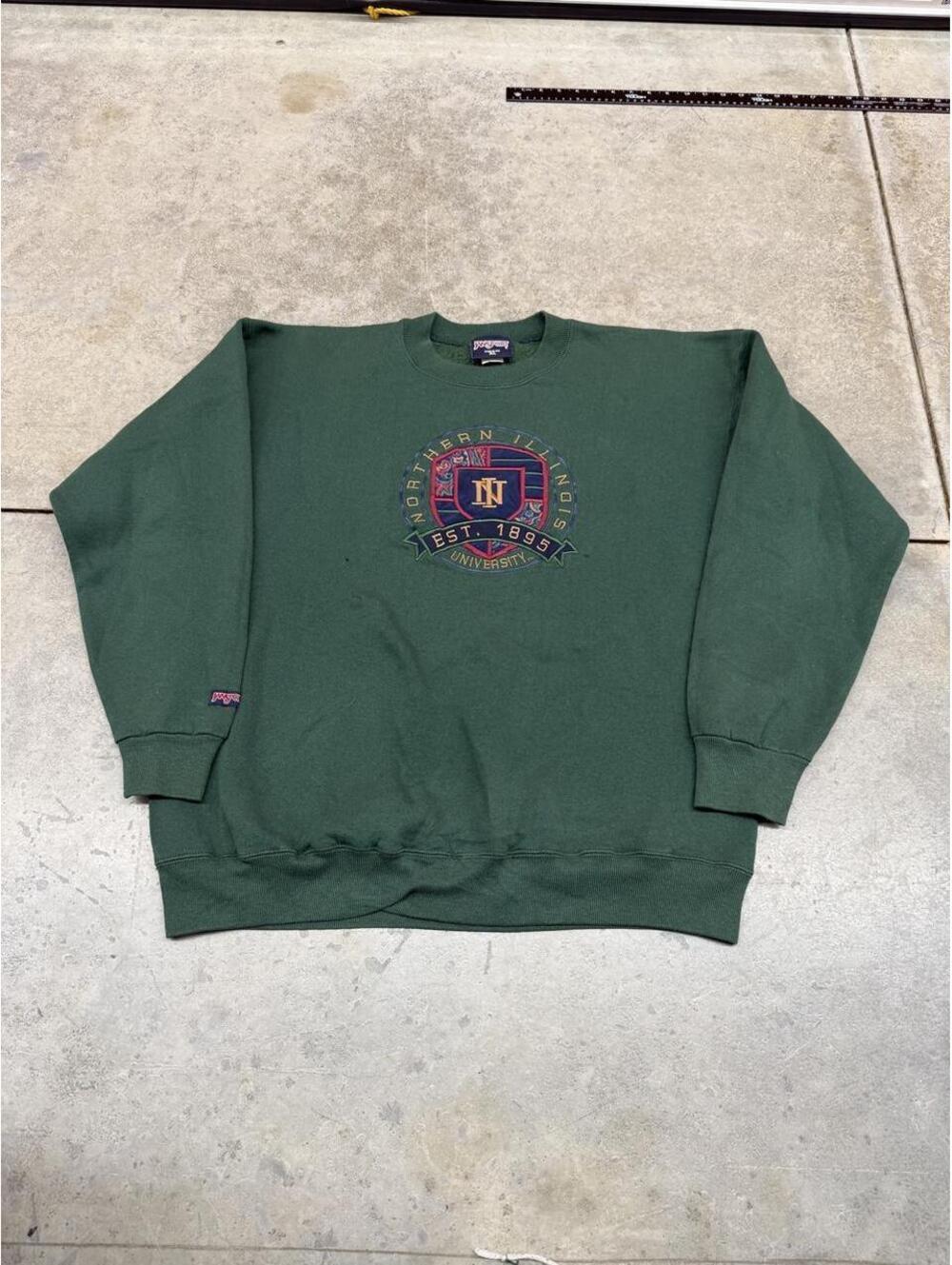 vintage northern illinois university made in usa green crewneck size xl